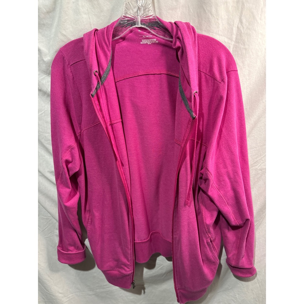 Tek Gear DryTek Womens Full Zip Hoodie Pink Magenta Plus Size 1X Jacket